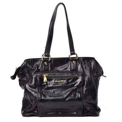 Miu Miu Vitello Lux Shoulder Bag Black 1 of 10