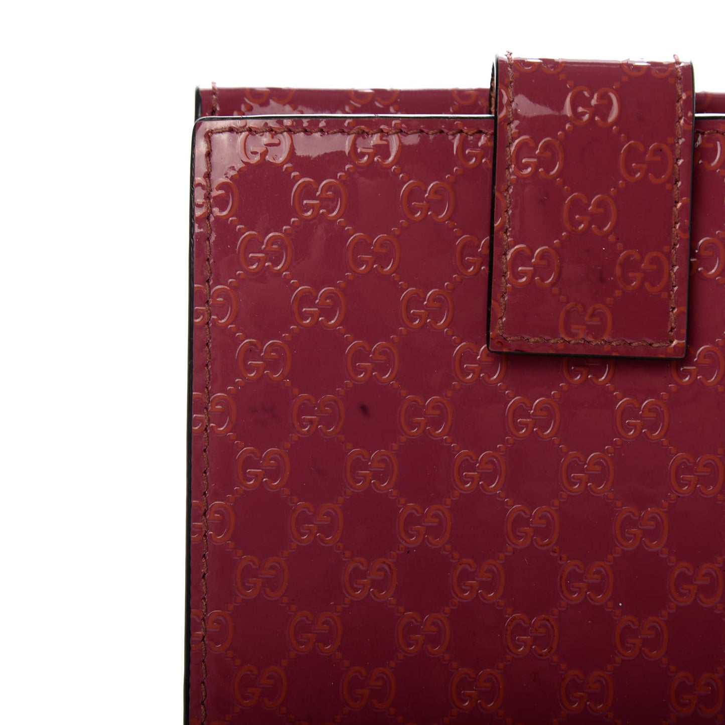 Patent Microguccissima Lovely Heart French Flap Wallet Red