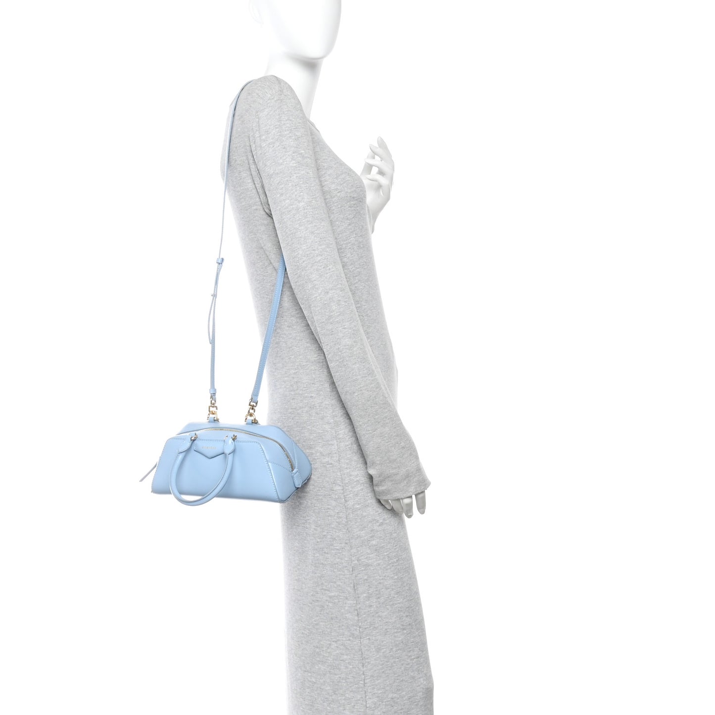 Box Calfskin East West Mini Antigona Light Blue