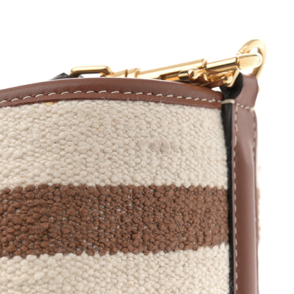 Celine Canvas Smooth Calfskin Logo Bucket 16 Bag Brown Off White Tan 14 of 14