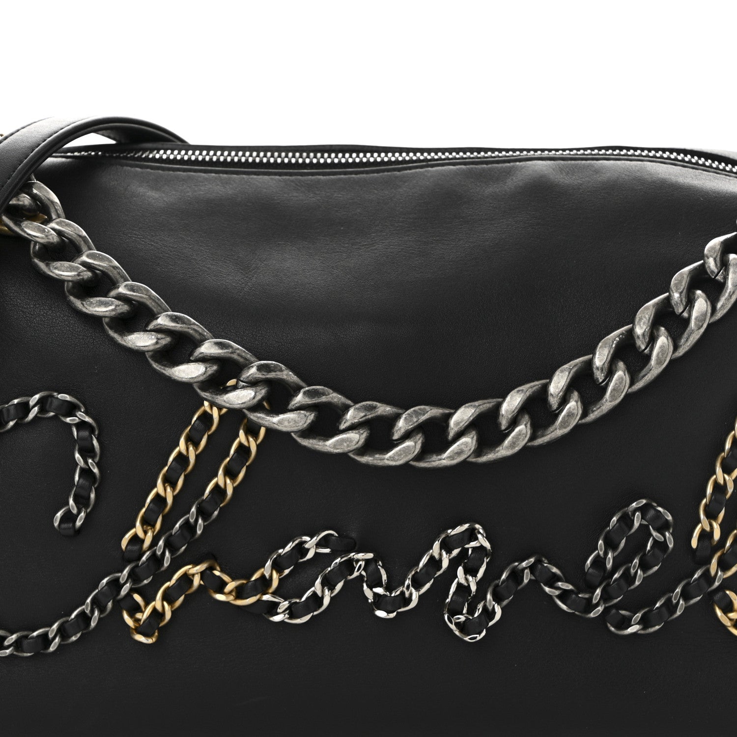 Chanel Calfskin Chain 20s Signature Hobo Black 8 of 10
