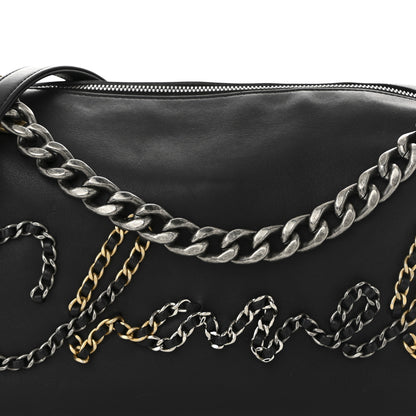 Chanel Calfskin Chain 20s Signature Hobo Black 8 of 10