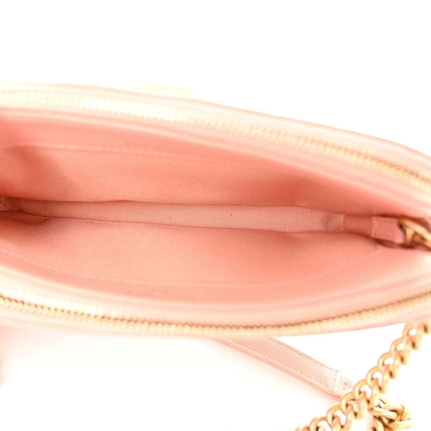 Caviar Quilted Small Boy Clutch With Chain Light Pink