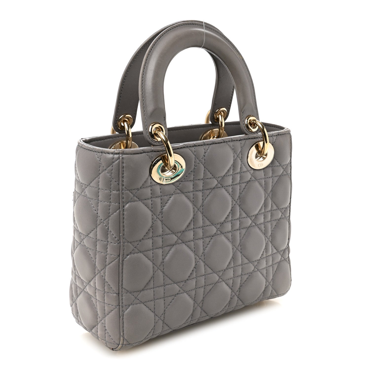 Christian Dior Lambskin Cannage Small Lucky Badges My Lady Dior Grey 3 of 11
