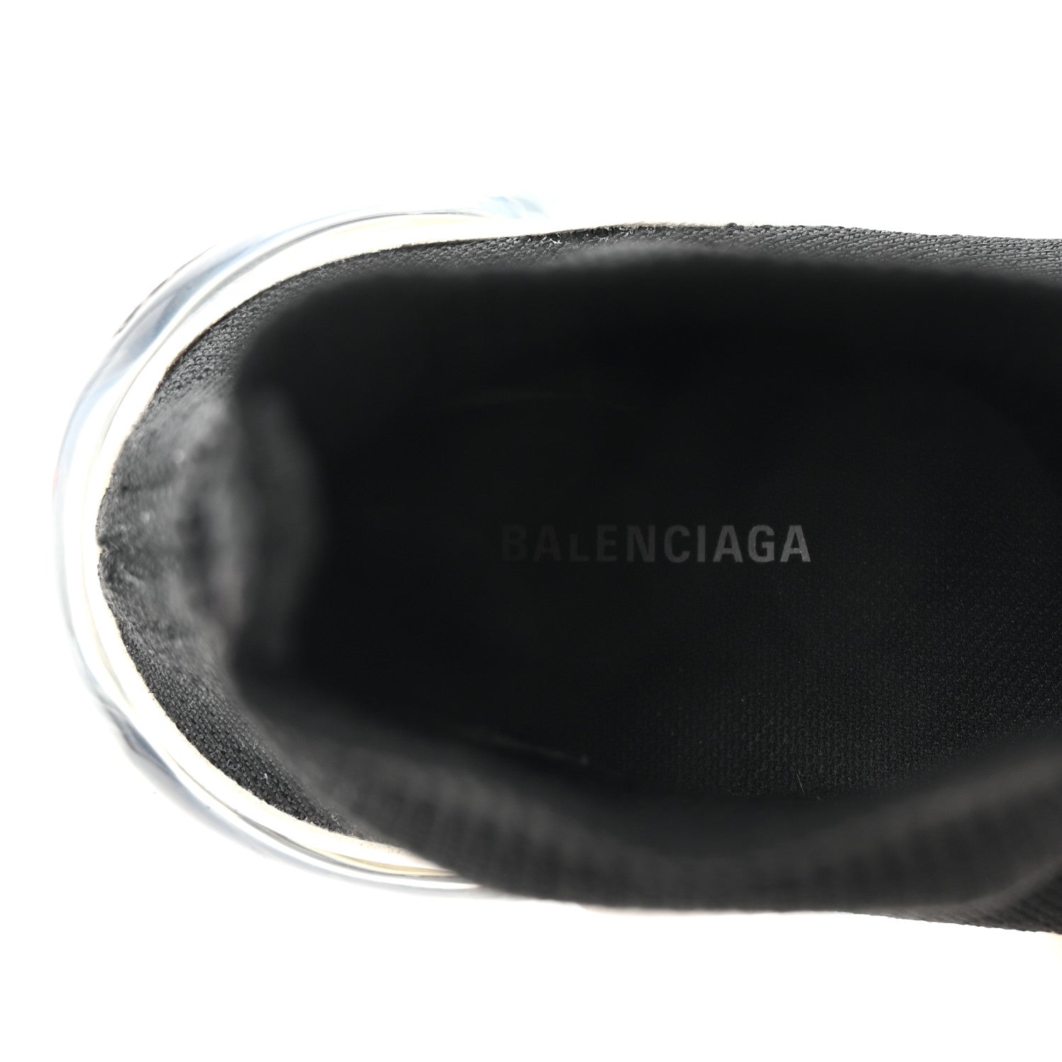 Balenciaga Neoprene Knit Womens Speed Clear Sole Sneakers 38 Black White 8 of 9