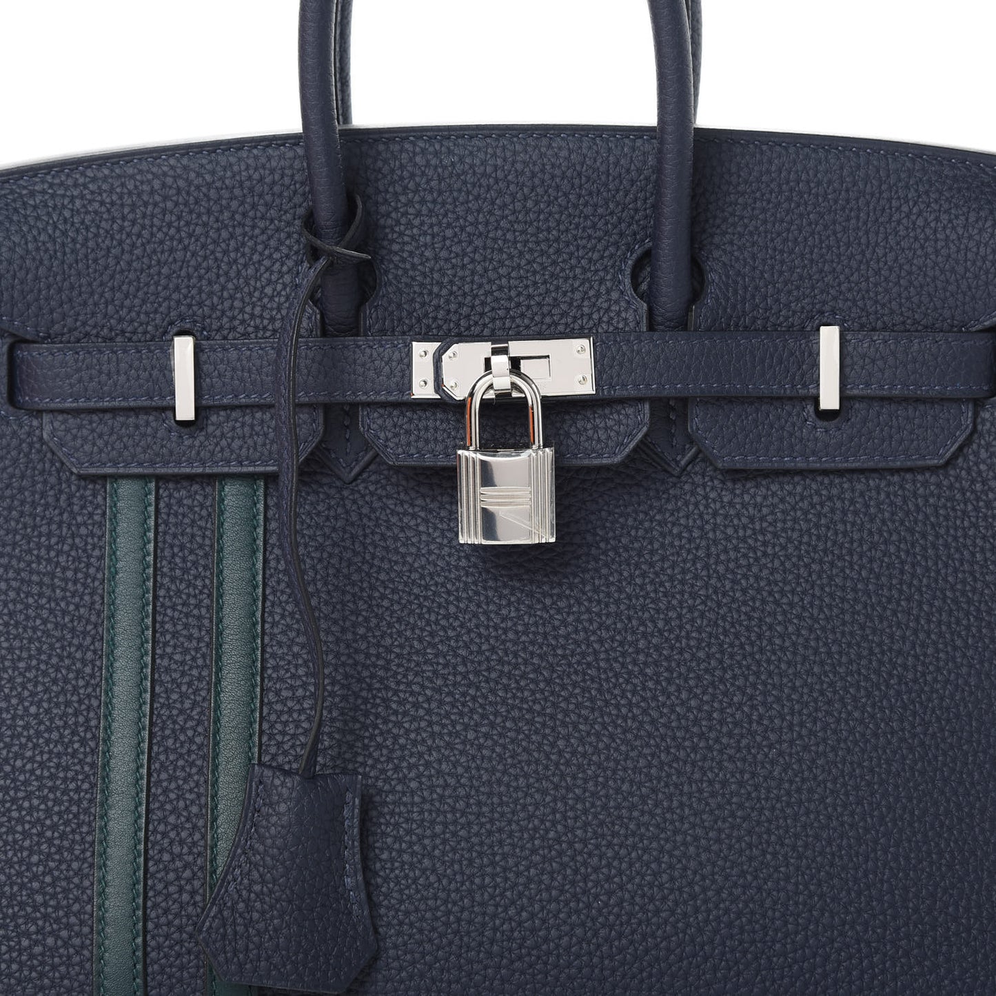 Togo Swift Officier Birkin 25 Bleu Nuit Vert Cypress