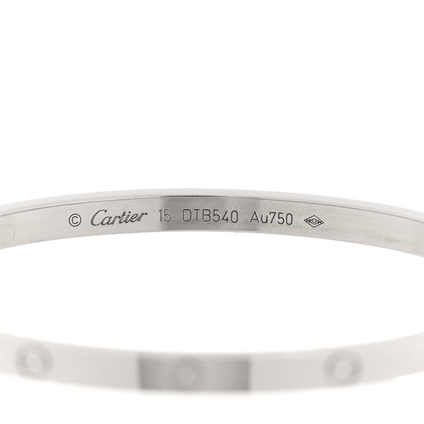 18K White Gold Small LOVE Bracelet 15