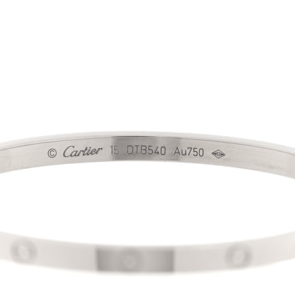 Cartier 18K White Gold Small LOVE Bracelet 15 4 of 7