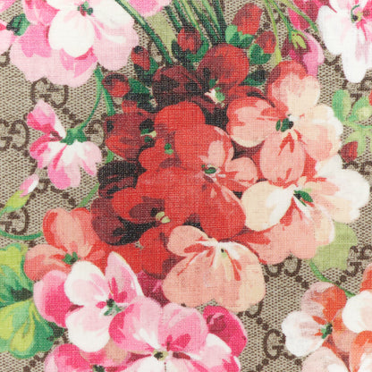 Gucci GG Supreme Monogram Blooms Suede Large Zip Pouch Beige Multicolor Dry Rose 7 of 7