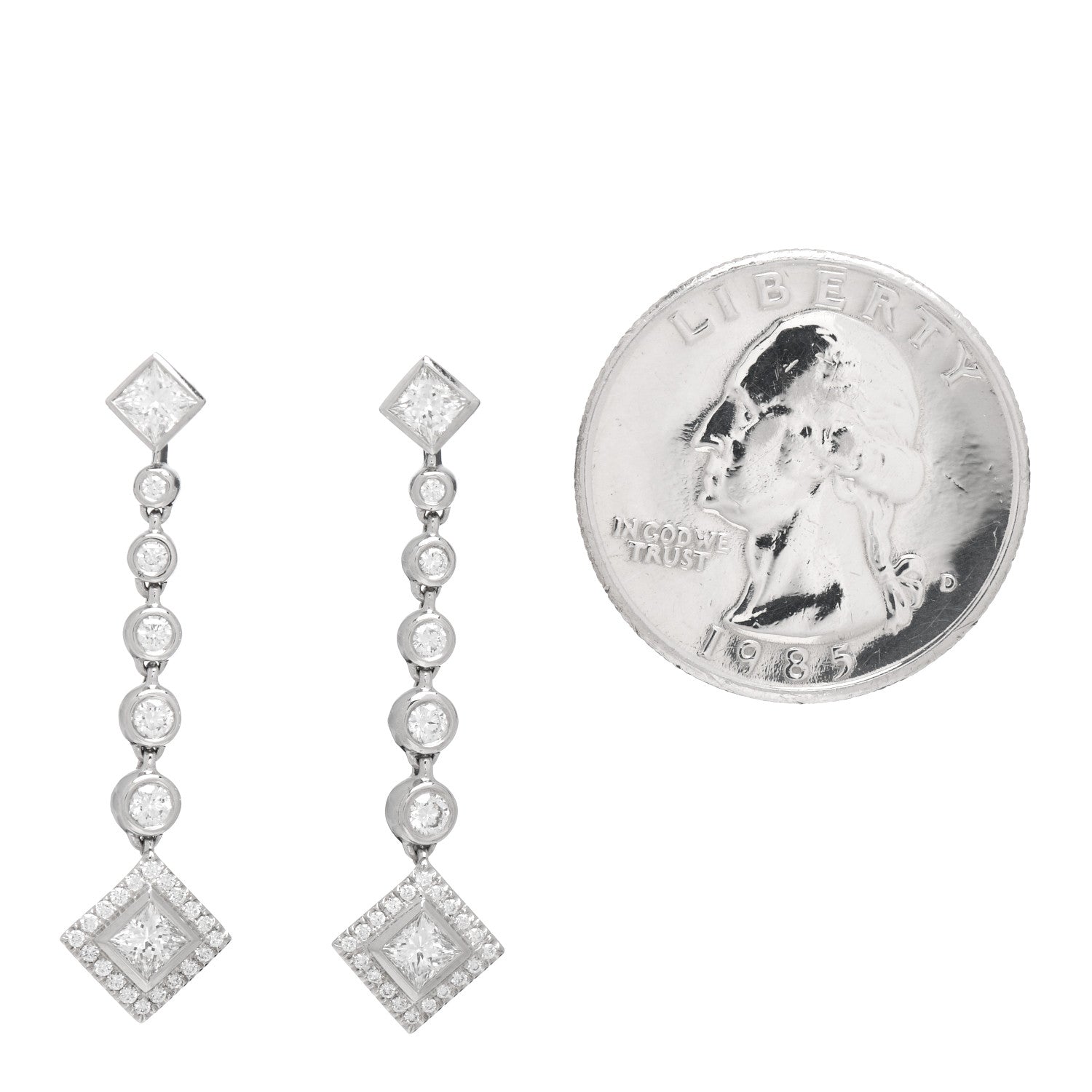 Tiffany Platinum Diamond Grace Drop Earrings 2 of 5