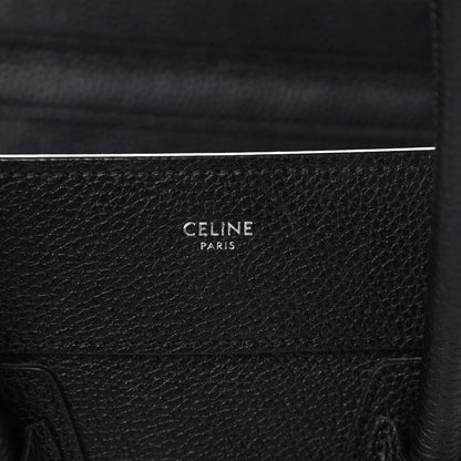 Celine Drummed Calfskin Micro Luggage Black 6 of 15