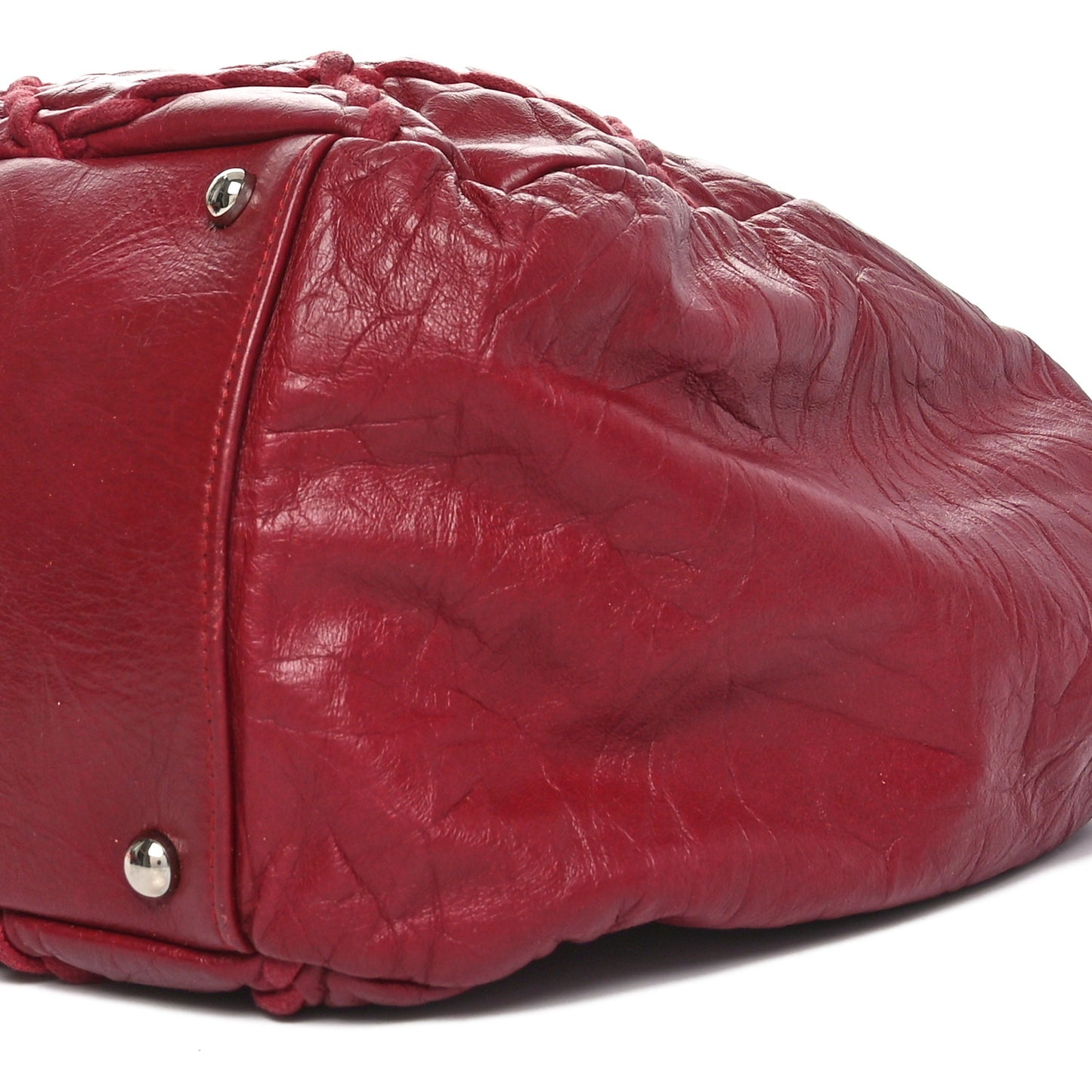 Calfskin Ultra Stitch Large Bowler Red