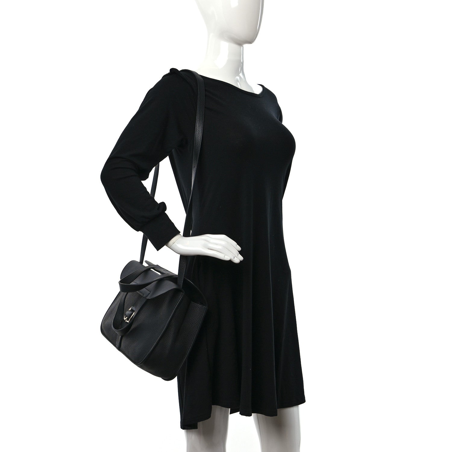 Hermes Taurillon Clemence Halzan 31 GM Black 2 of 10