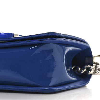 Chanel Patent Calfskin Quilted Small Plexiglass Boy Flap Blue 10 of 10