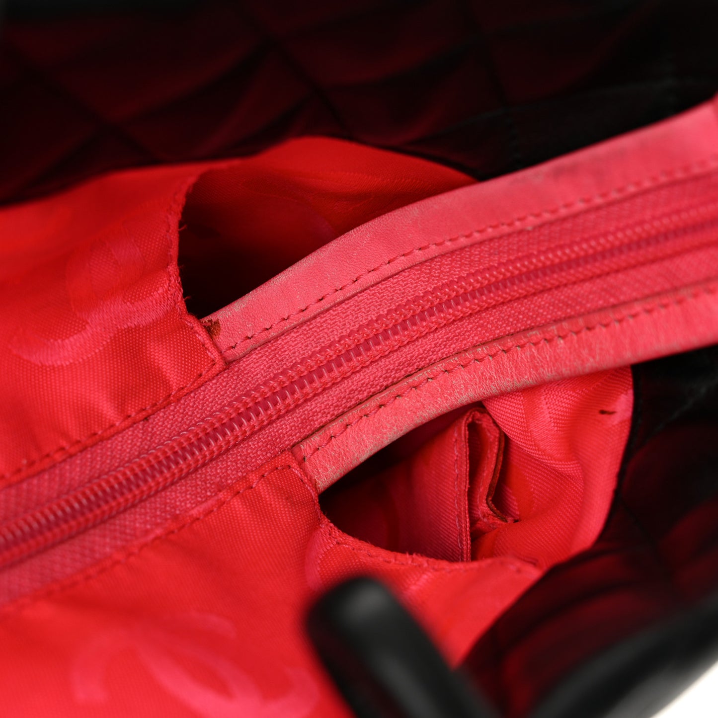 Calfskin Quilted Large Cambon Tote Black White