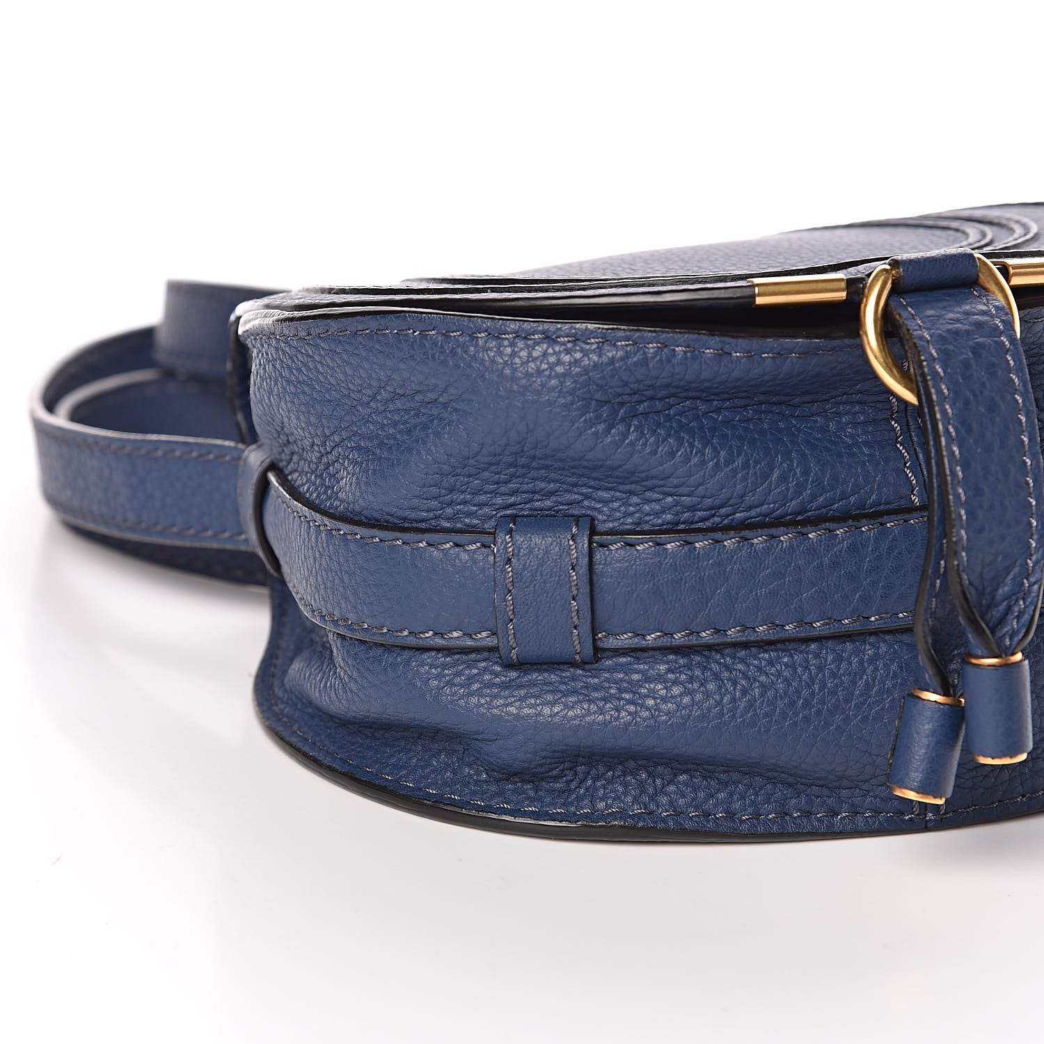 Chloe Calfskin Mini Marcie Round Crossbody Bag Royal Navy 7 of 9