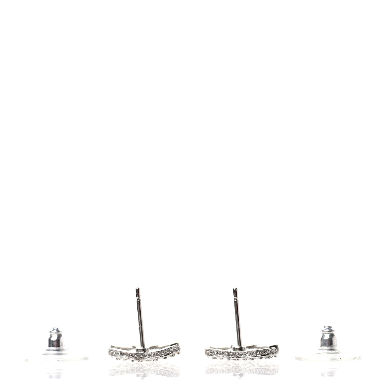 Chanel Crystal CC Earrings Silver 3 of 4