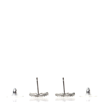 Chanel Crystal CC Earrings Silver 3 of 4