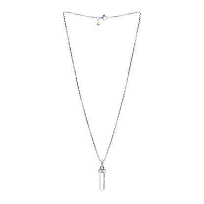 David Yurman Sterling Silver 14K Yellow Gold Rock Crystal Enhancer Pendant Necklace 3 of 4
