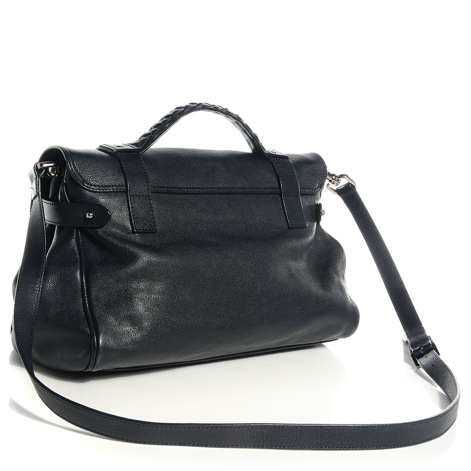 Mulberry Polished Buffalo Alexa Satchel Midnight Blue 5 of 13