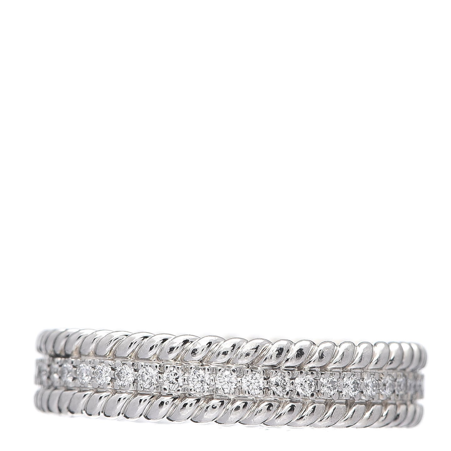 Platinum Diamond Schlumberger Rope Two-Row Ring 56 7.5