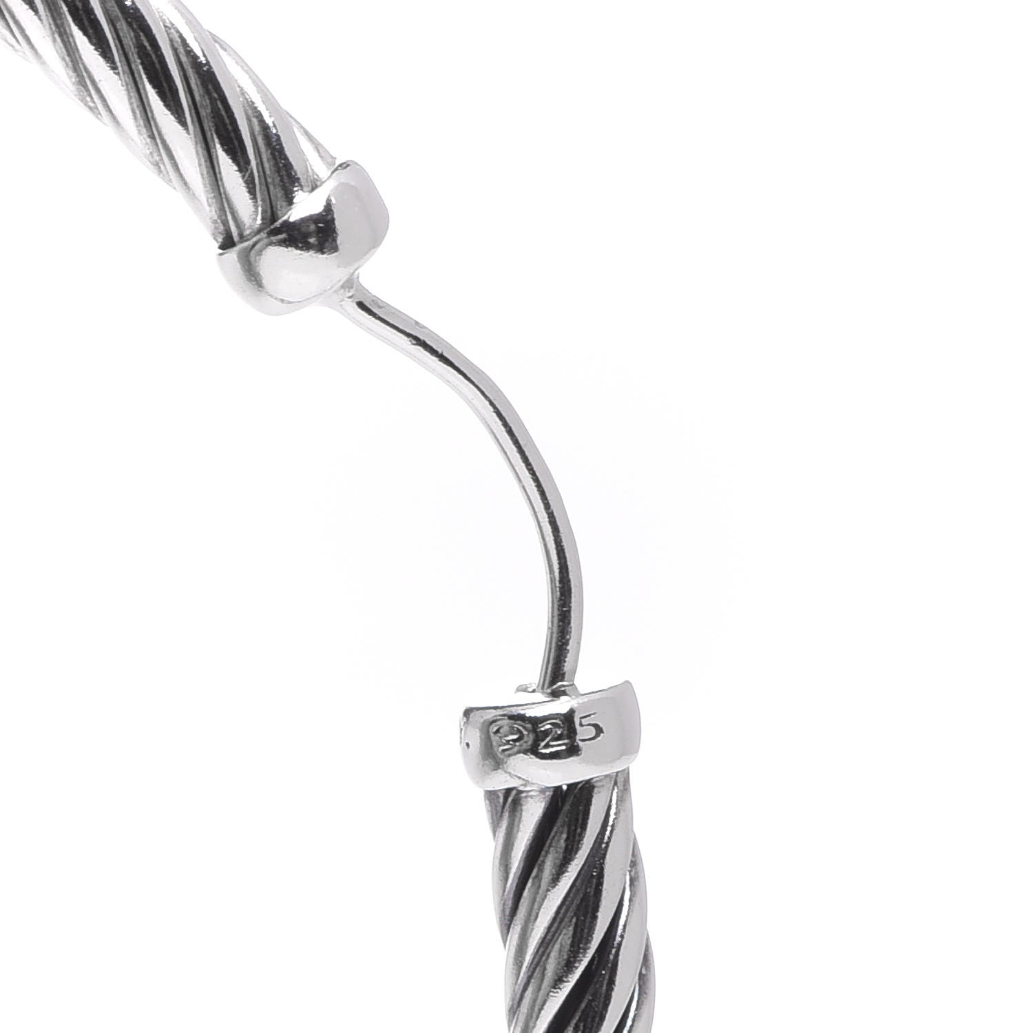 David Yurman Sterling Silver Cable Classics Extra Large Hoop Earrings 6 of 6