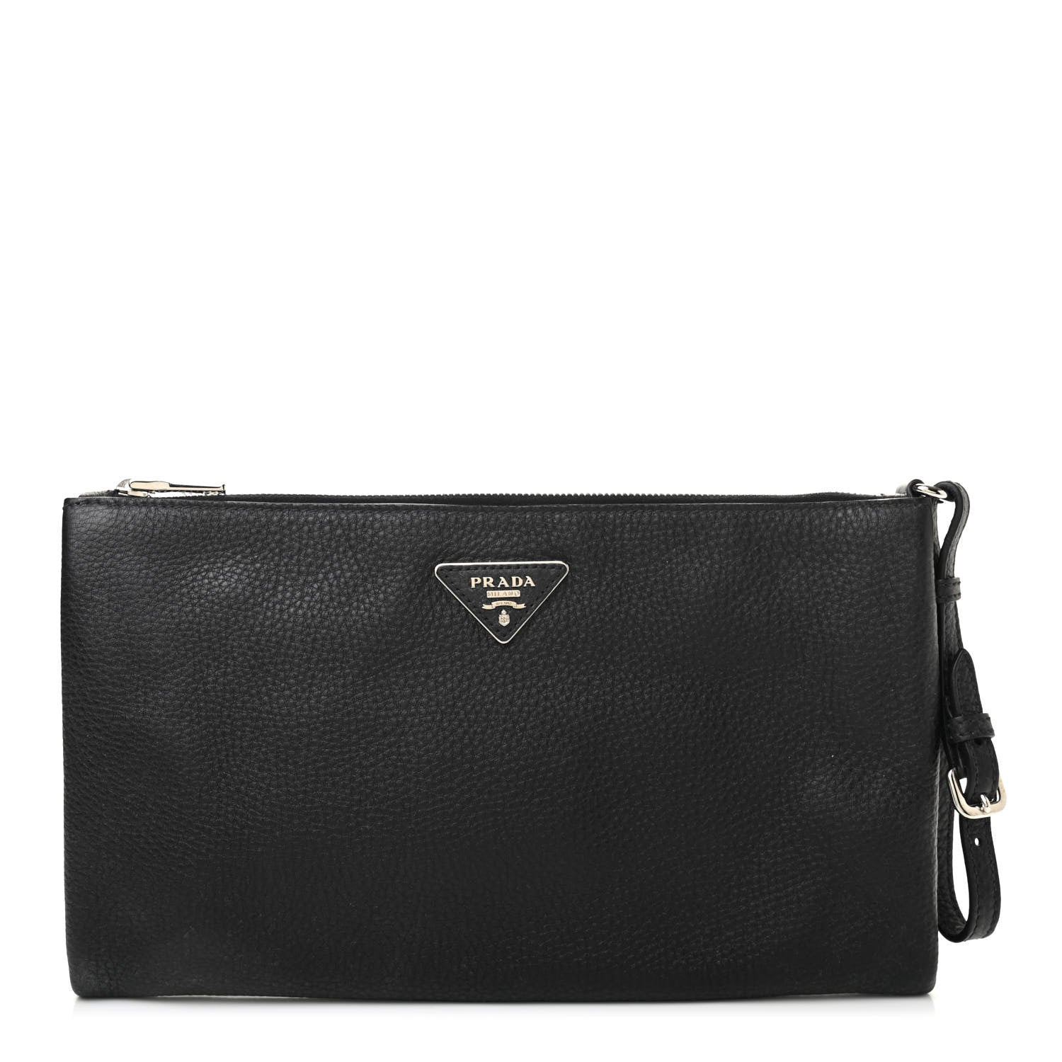 Prada Vitello Daino Clutch Black 1 of 8