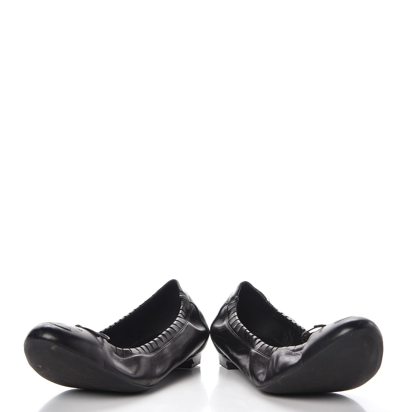 Lambskin CC Elastic Cap Toe Ballerina Flats 38 Black