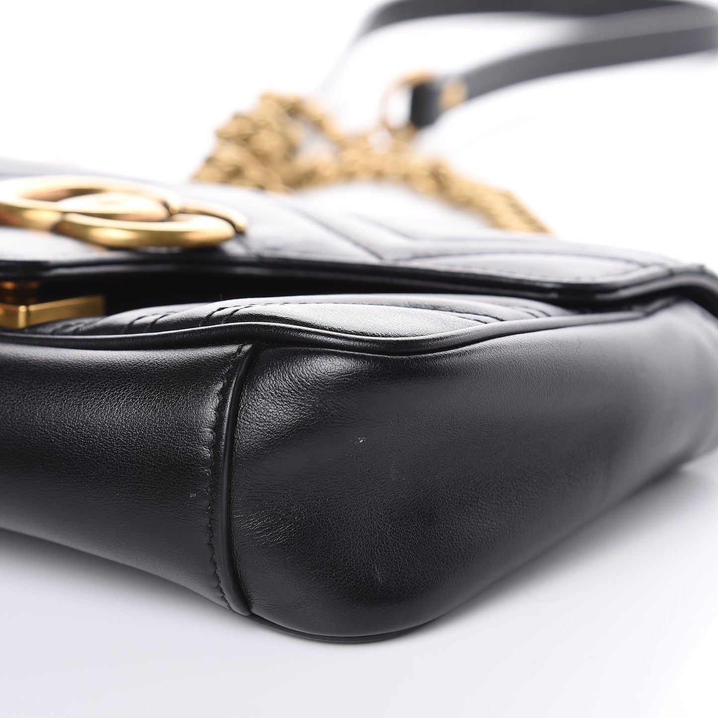 Calfskin Matelasse Mini GG Marmont Shoulder Bag Black