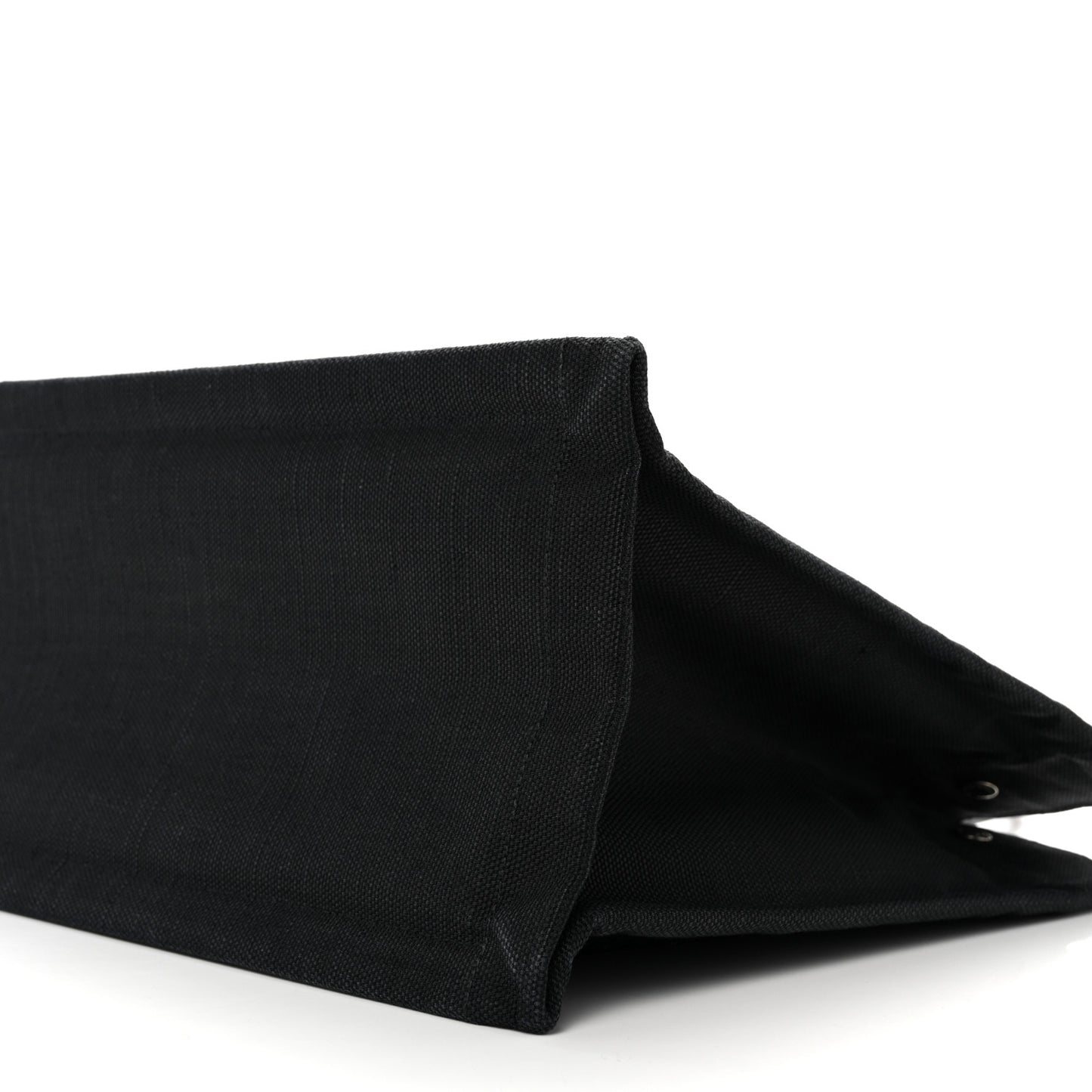 Raffia Linen Calfskin Small Rive Gauche Tote Black