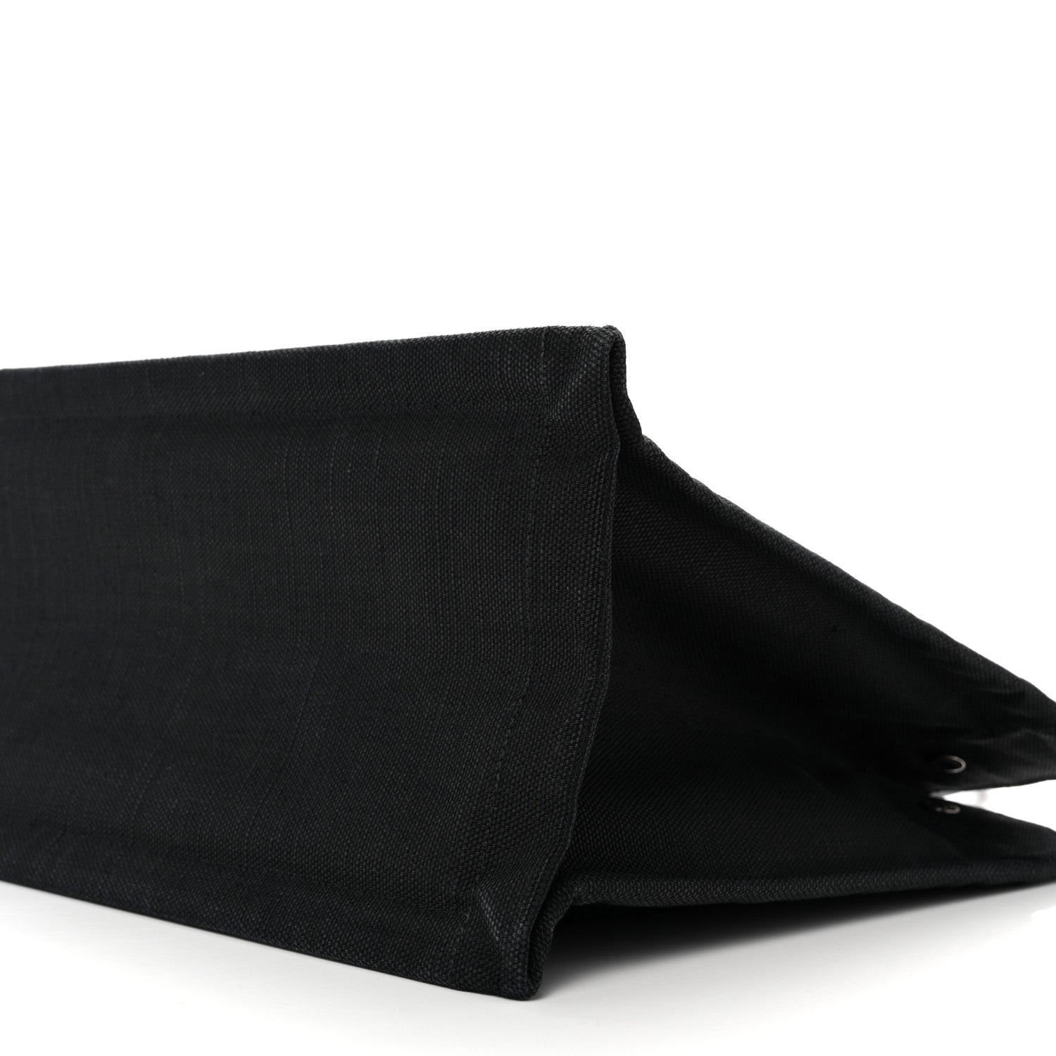 Saint Laurent Raffia Linen Calfskin Small Rive Gauche Tote Black 10 of 14