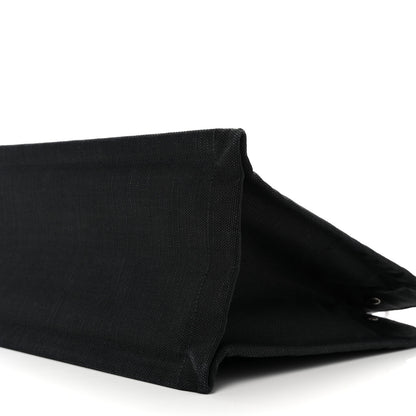 Saint Laurent Raffia Linen Calfskin Small Rive Gauche Tote Black 10 of 14