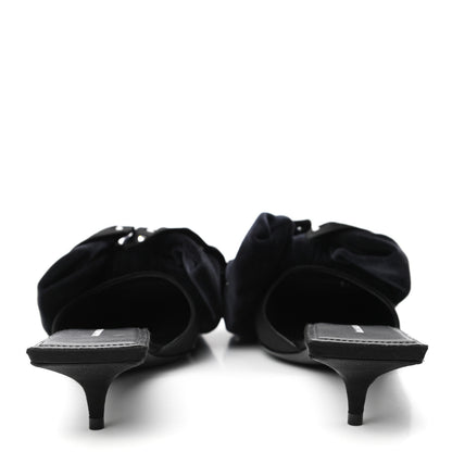 Balenciaga Velvet Crystal Bow Mules 37 Black 6 of 9