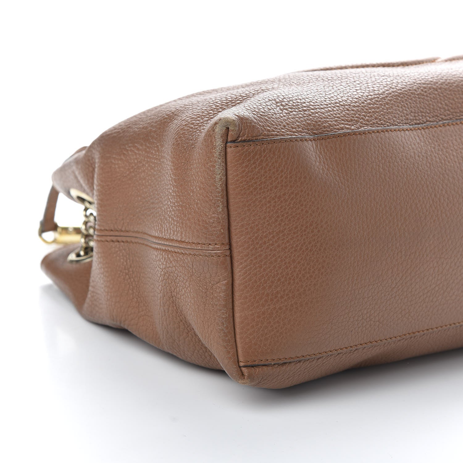 Gucci Pebbled Calfskin Medium Soho Chain Shoulder Bag Maple Brown 6 of 10