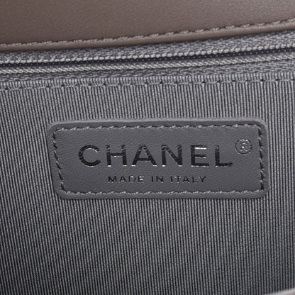 Chanel Calfskin Chevron New Medium Boy Flap Grey 7 of 10