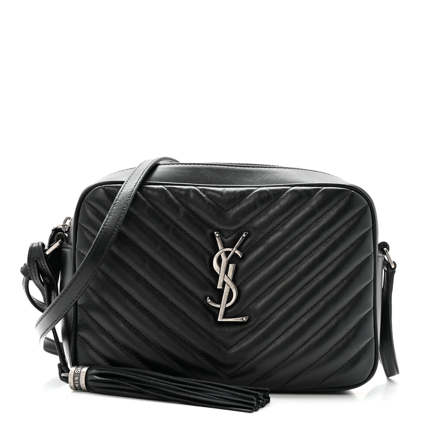 Saint Laurent Calfskin Matelasse Monogram Lou Camera Bag Black 1 of 14