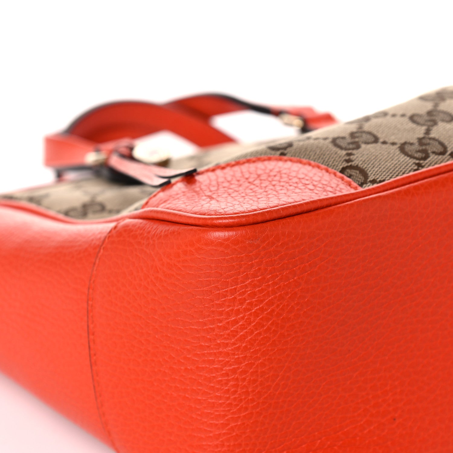 Gucci Monogram Dollar Calfskin Small Bree Tote Beige Ebony Sun Orange 9 of 13