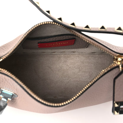 Valentino Garavani Pebbled Calfskin Small Rockstud Flip Lock Shoulder Bag Poudre 5 of 9