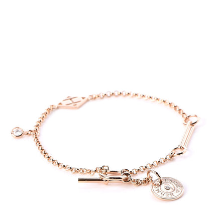 Hermes 18K Rose Gold Diamond Gambade Bracelet SH 1 of 7