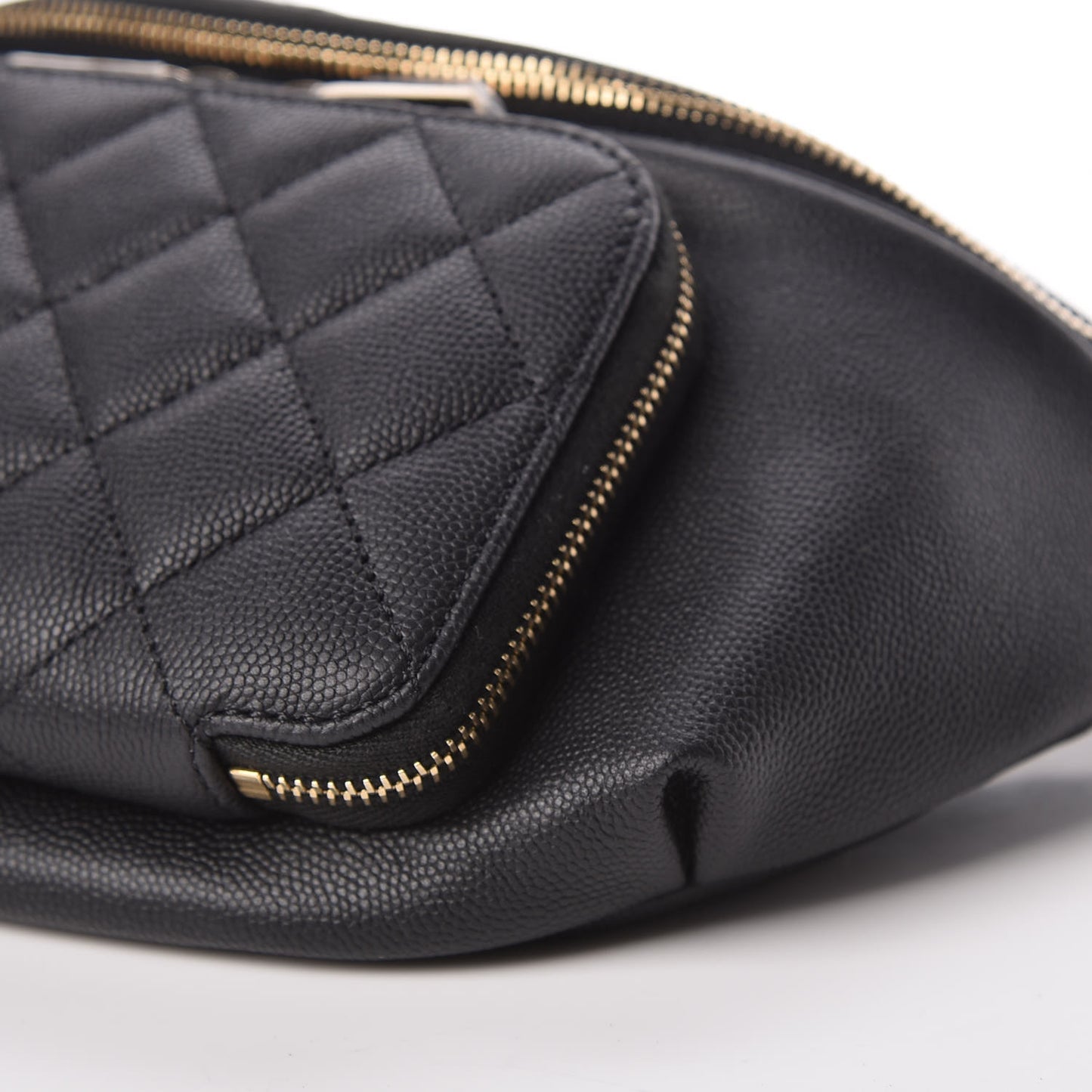 Caviar Quilted Business Affinity Waist Belt Bag Black