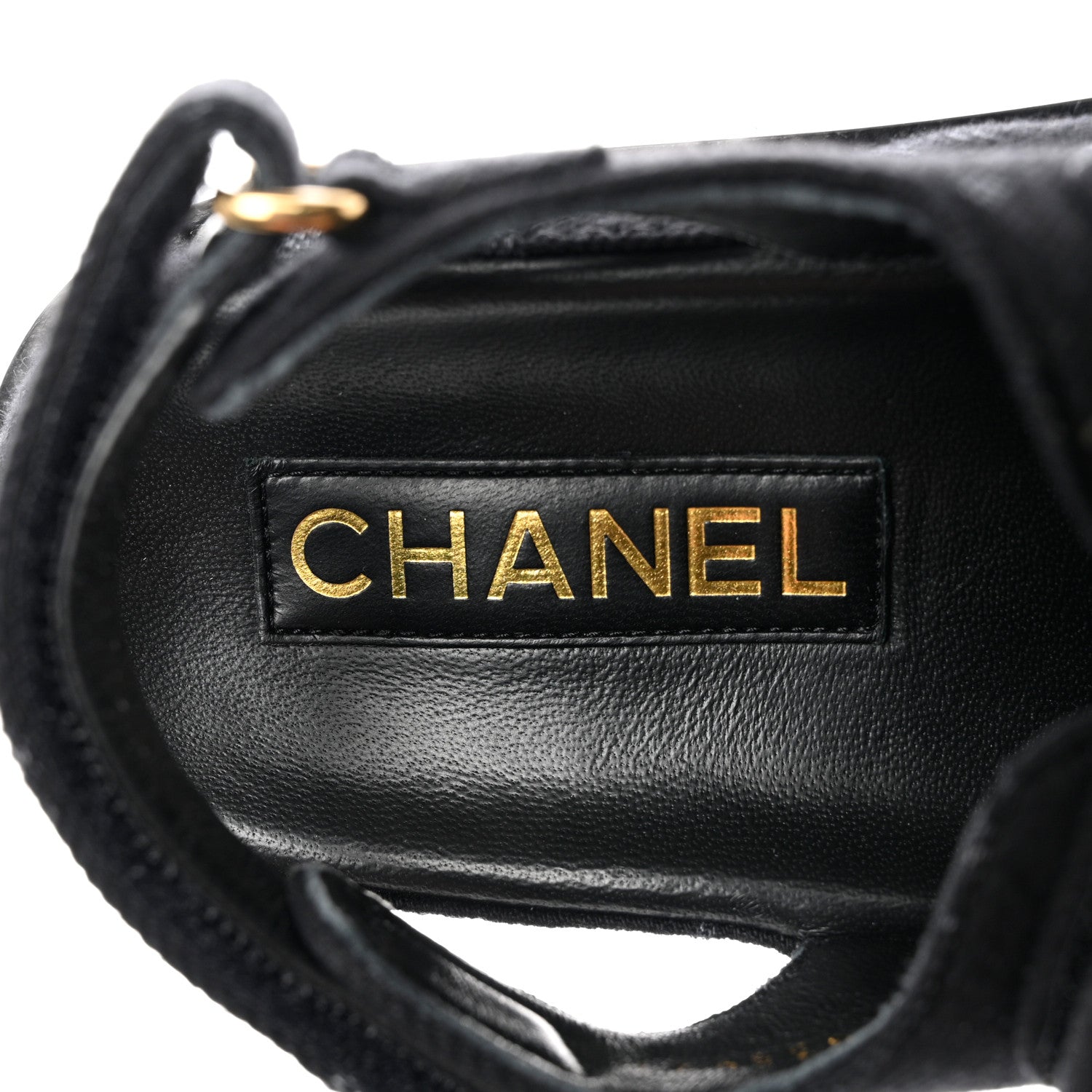 Chanel Denim Printed Dad Sandals 38 Black 7 of 9