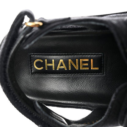 Chanel Denim Printed Dad Sandals 38 Black 7 of 9