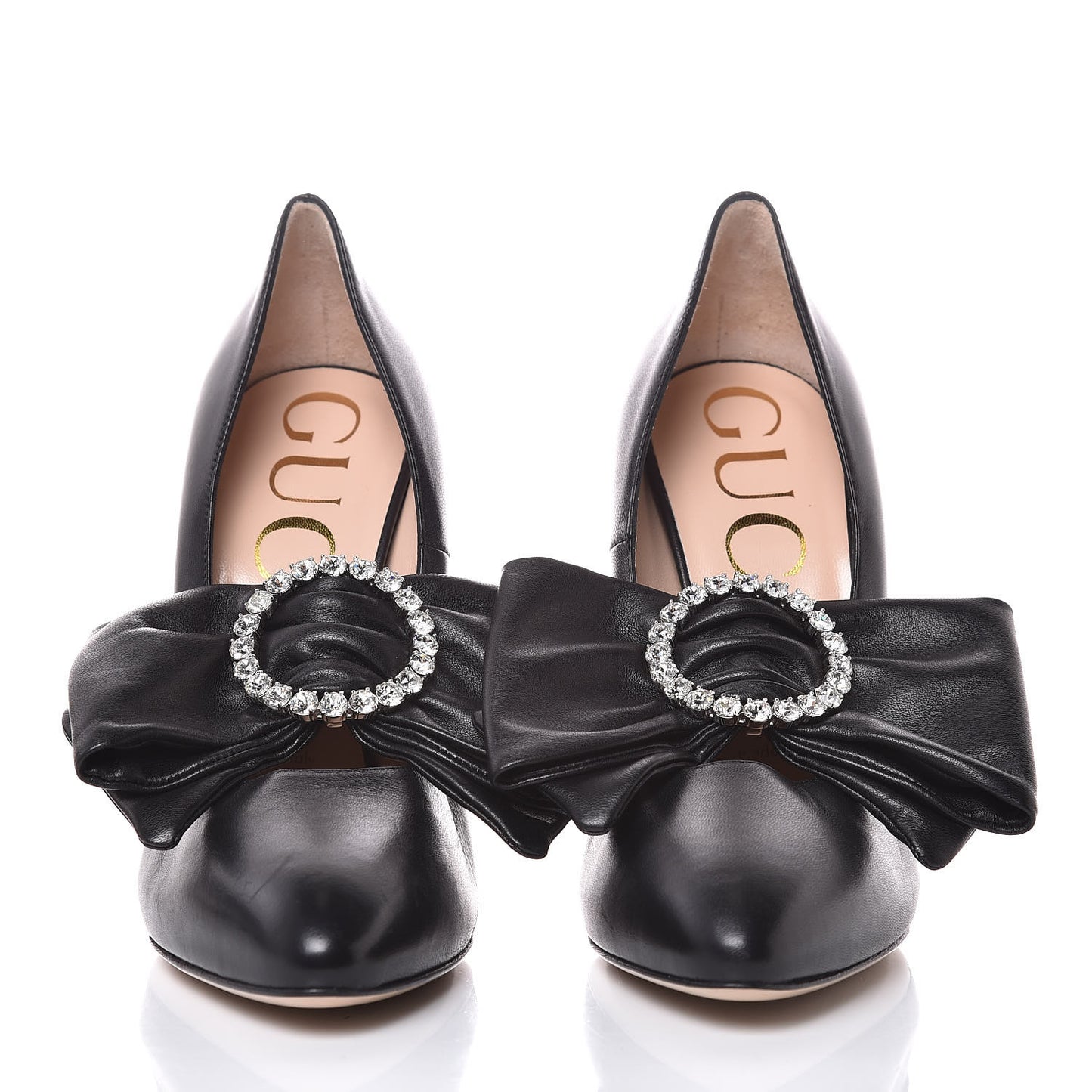 Nappa Removable Bow Elaisa Platform High Heel Pumps 36.5 Black