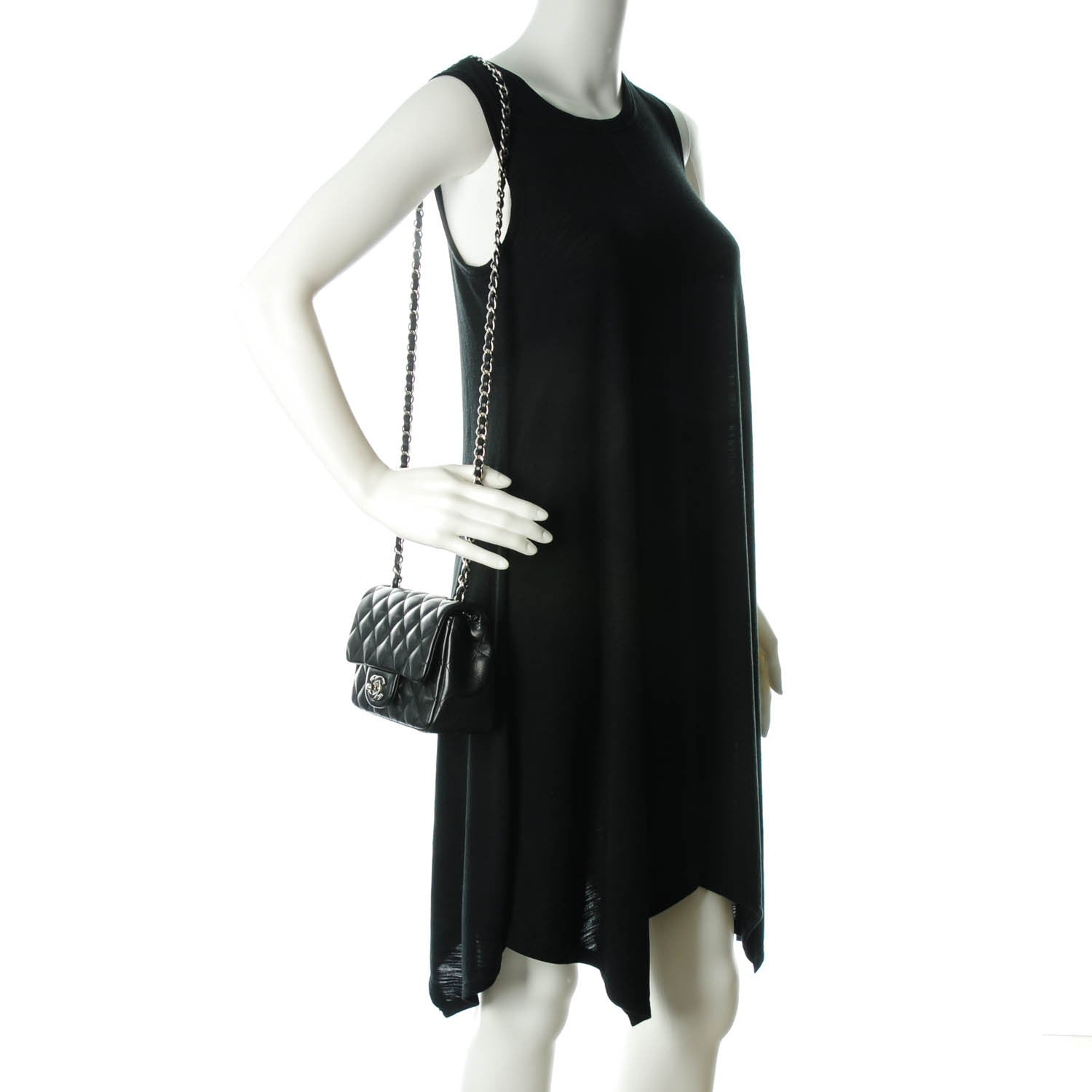 Chanel Lambskin Quilted Mini Square Flap Black 2 of 7