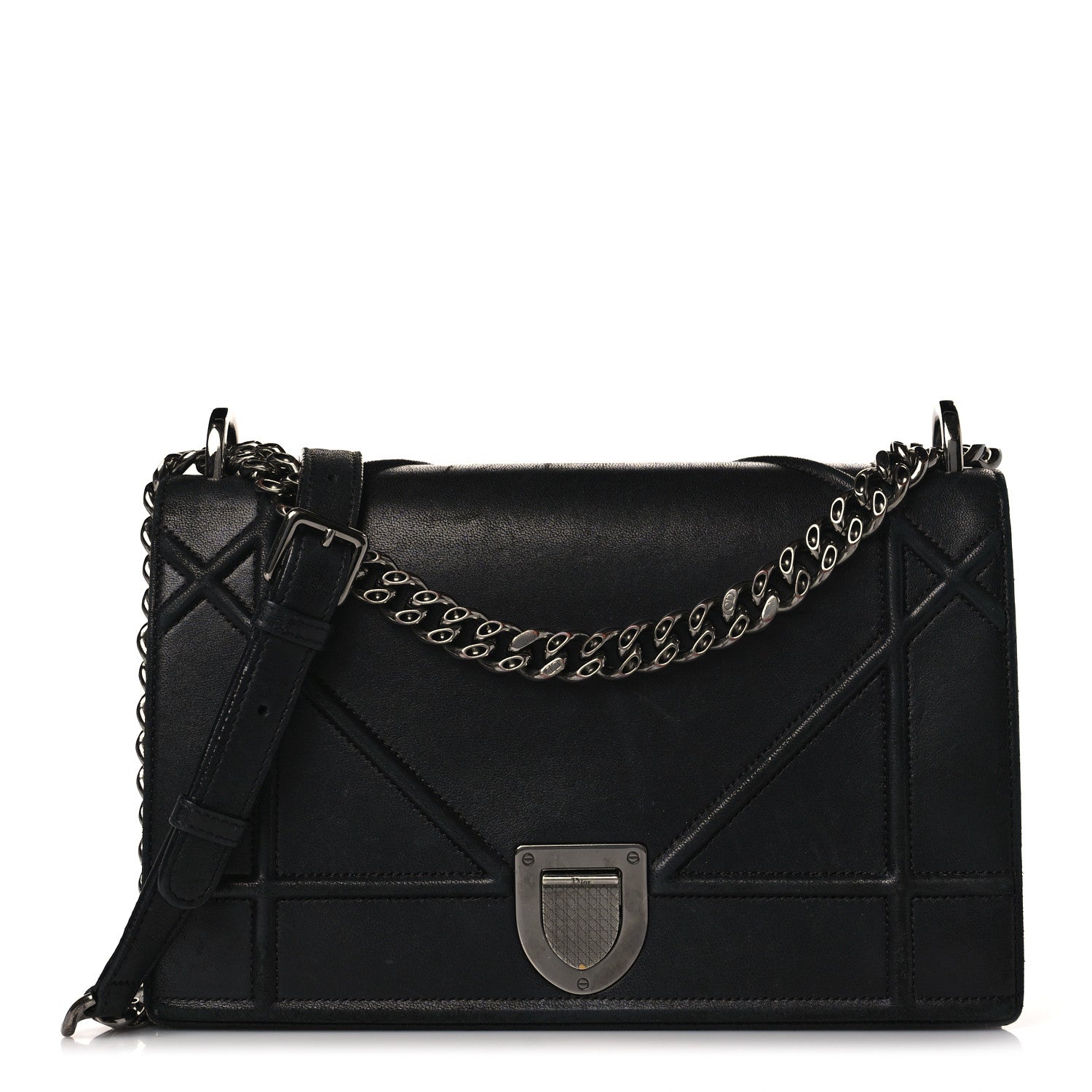 Christian Dior Lambskin Medium Diorama Flap Bag Black 1 of 13