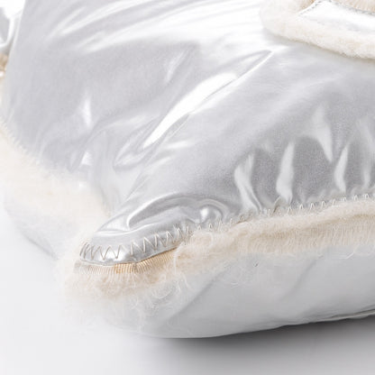 Chanel Vinyl Mohair Trimmed CC Bonbons Tote Silver 8 of 9