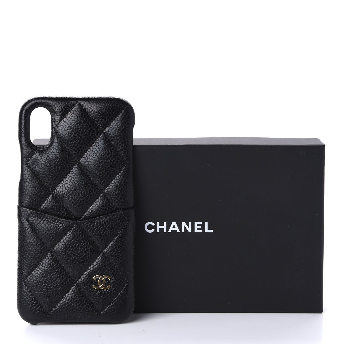Caviar Quilted iPhone X Coco Tech Case Black
