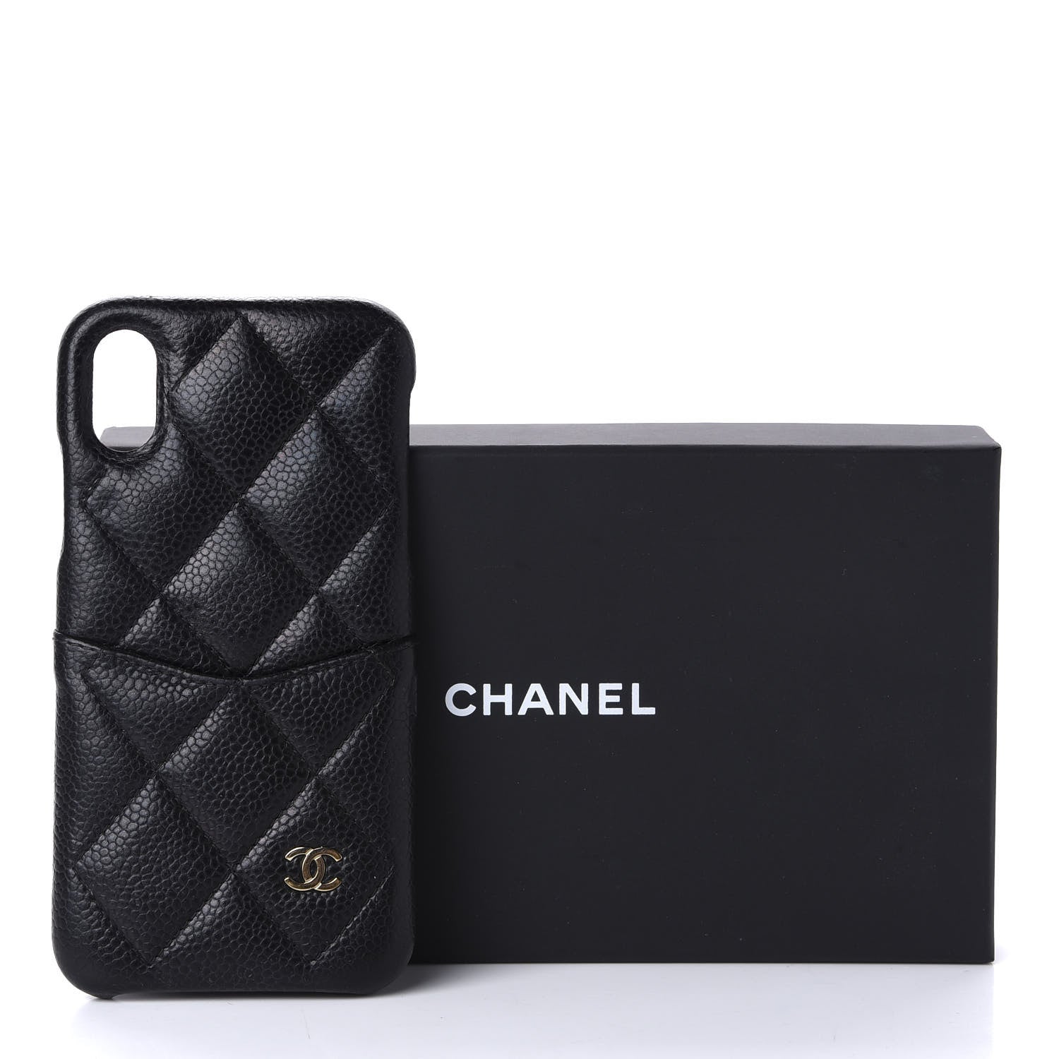 Chanel Caviar Quilted iPhone X Coco Tech Case Black 10 of 10