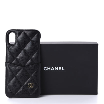 Chanel Caviar Quilted iPhone X Coco Tech Case Black 10 of 10