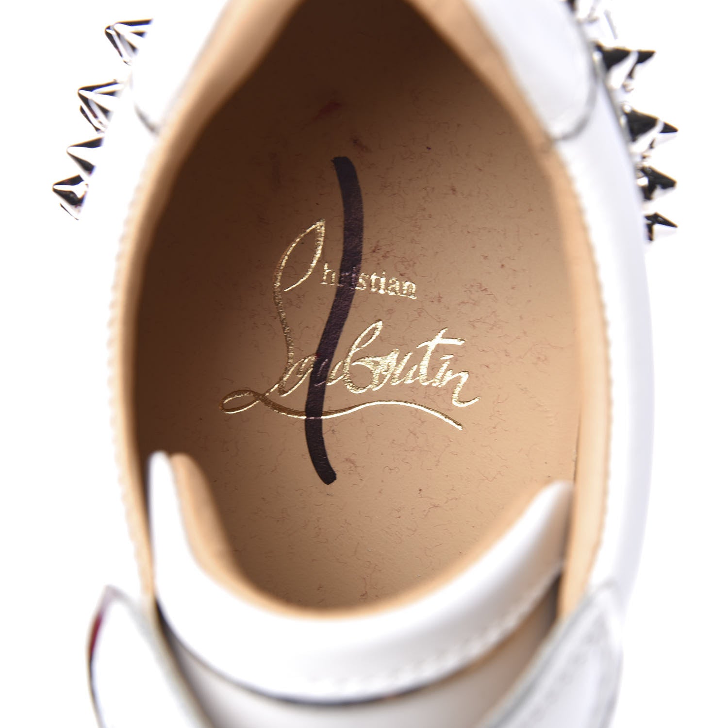 Christian Louboutin Calfskin Spikes Womens Vieira 2 Flat Sneakers 37 White 9 of 10